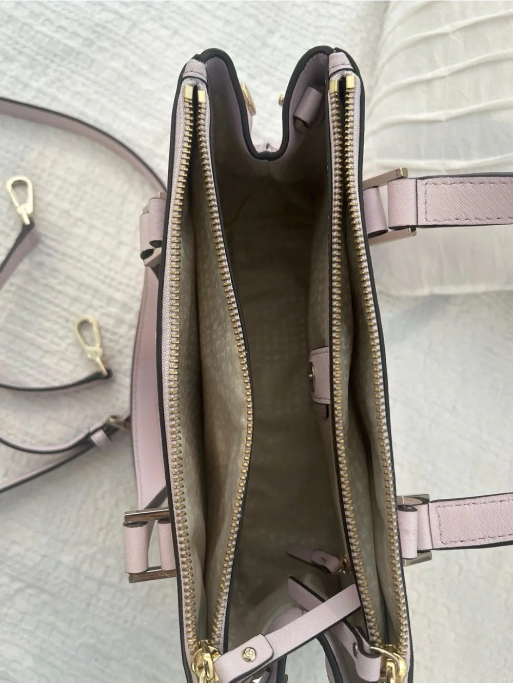 kate spade Pale Pink Structured Satchel with Gold Hardware